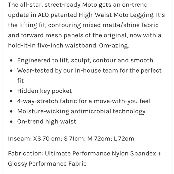 Alo yoga Moto leggings in dark grey EUC - Picture 5 of 6